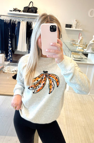 Beaded Bananas Sweatshirt - Heather Grey - obligato