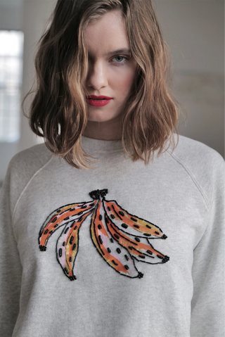 Beaded Bananas Sweatshirt - Heather Grey - obligato