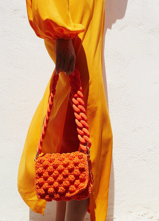 Bubbles Knit Extra Small Orange Bag/Orange Strap - obligato