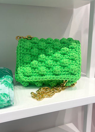 Bubbles Small Green Knit Bag - obligato