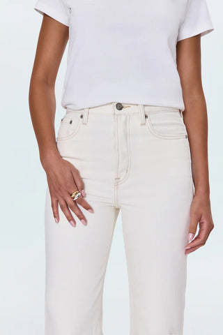 Cassie Crop High Rise Straight Crop Jean - Ecru Vintage - obligato