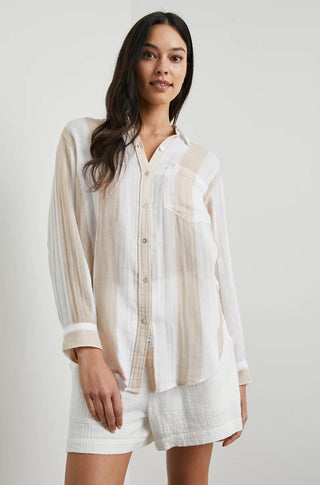 Jaylin Shirt in Flax Stripe - obligato