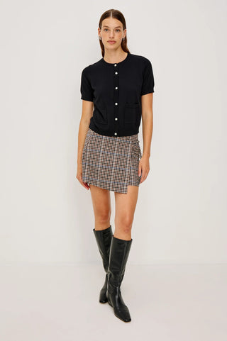Nial Skirt in Mocha Check - obligato