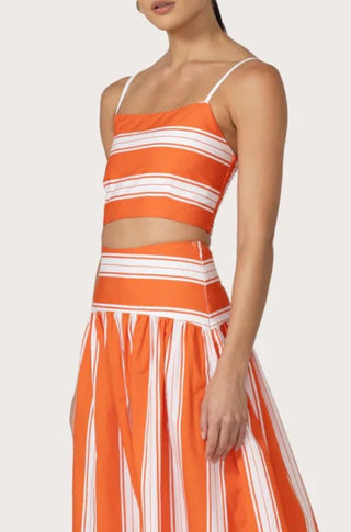 Oliver Poplin Top in Salsa Stripe - obligato
