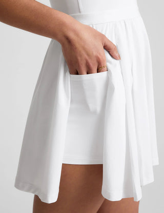 Score Pleated Dress in White - obligato
