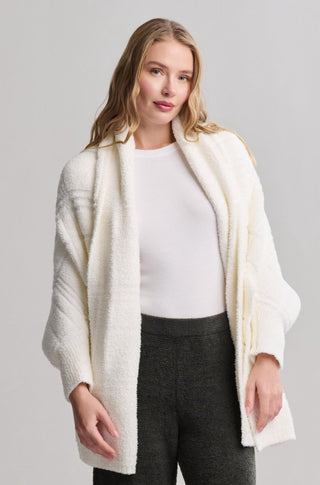 Tonal Plaid Blanket Wrap in Pearl - obligato