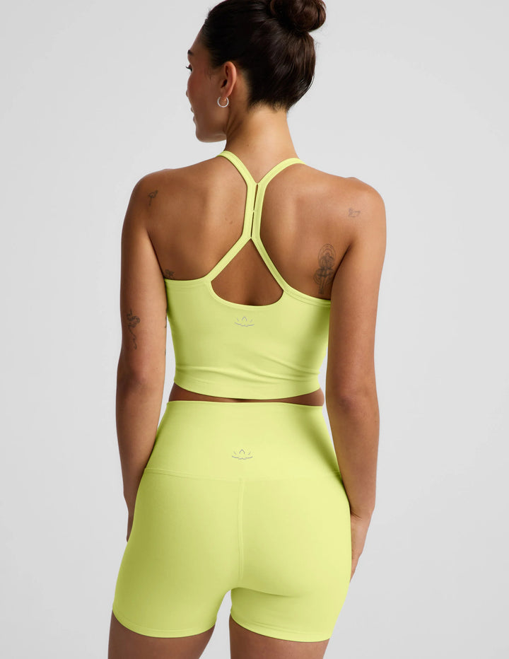 Spacedye™ Slim Racerback Cropped Tank in Electric Lime Heather