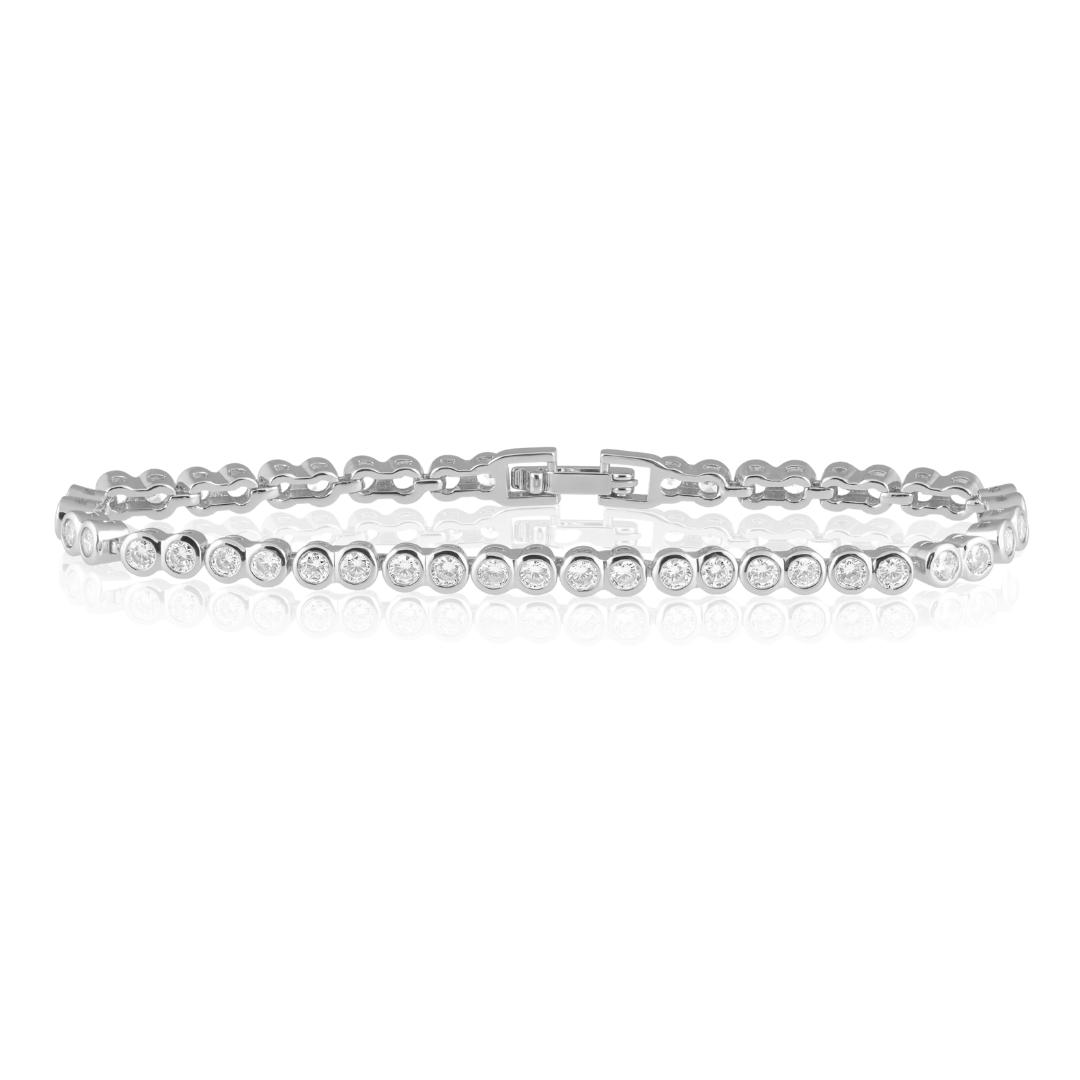 Bezel Tennis Bracelet: Gold / 7.0"