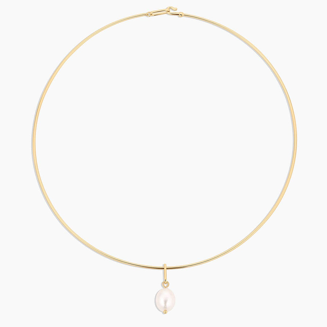 Colette Pearl Choker Necklace: 14k Gold Plated