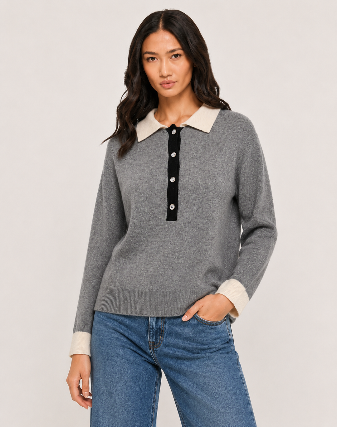 Pop Push Sweater in Grey Shadow