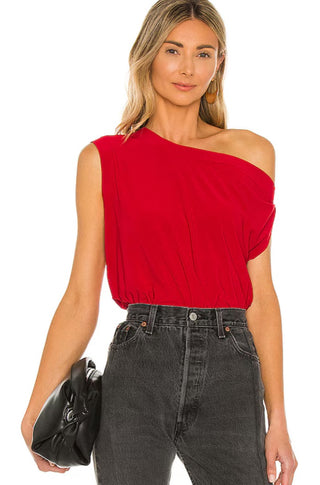 Drop Shoulder Top in Red