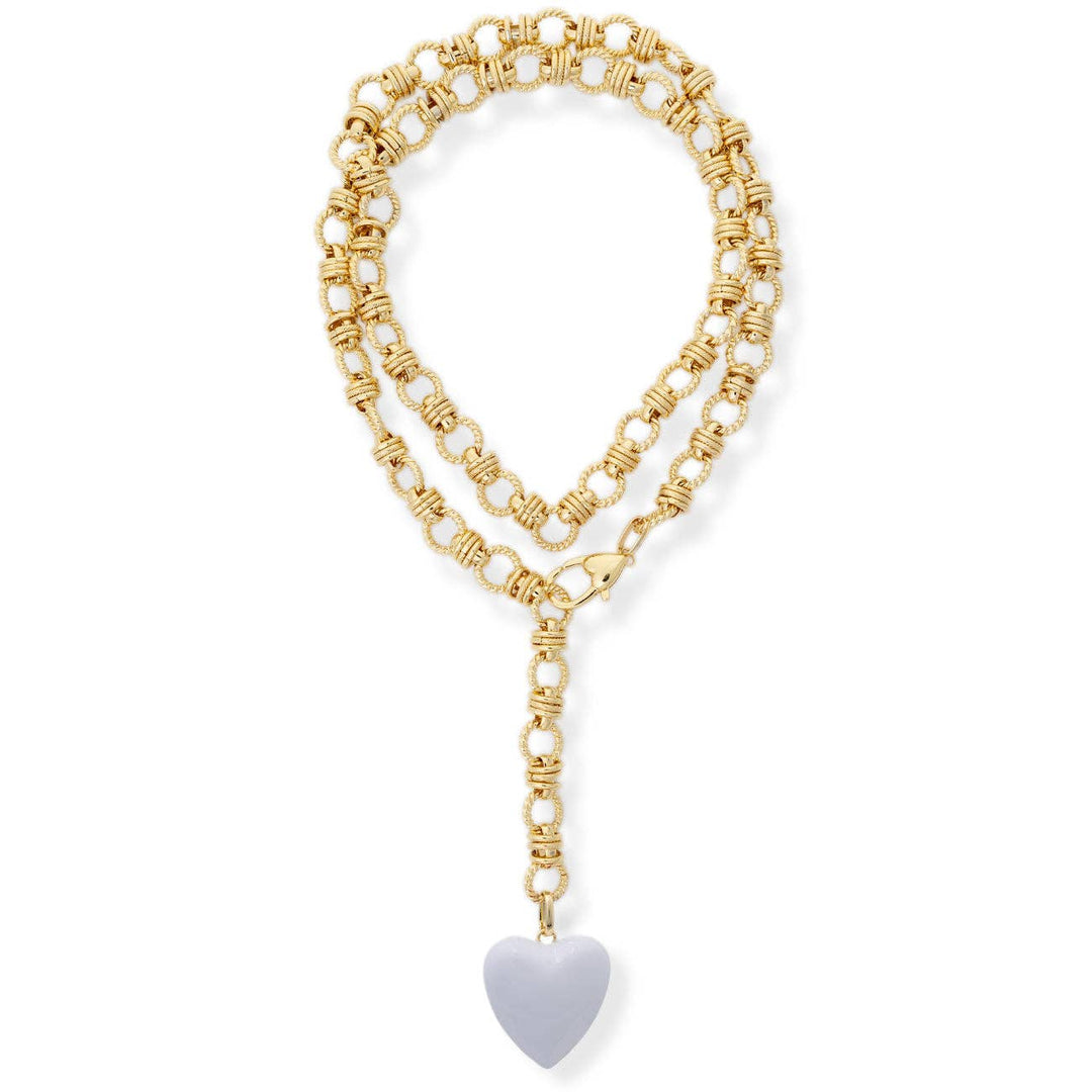 ROWAN HEART LONG NECKLACE - N-450: Orange