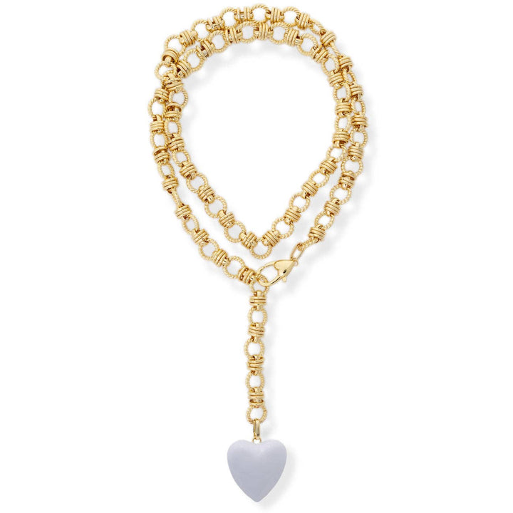 ROWAN HEART LONG NECKLACE - N-450: Orange