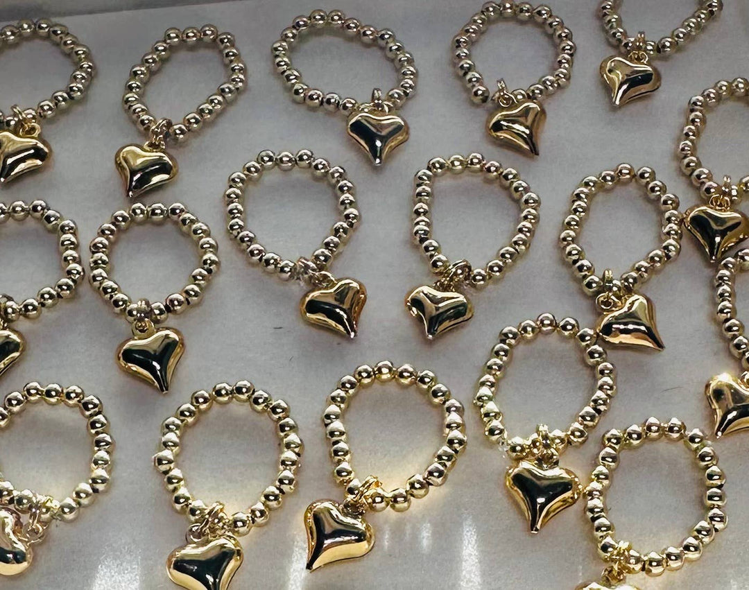 Gold Heart Bandana Stretch Charm