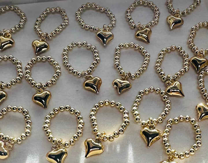 Gold Heart Bandana Stretch Charm