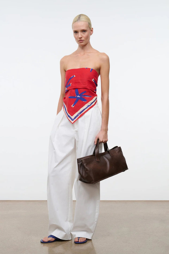 SONYA LINEN SCARF PAINTED FOULARD