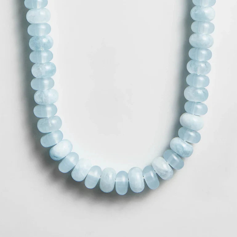 Joyce Semi Precious Necklace in Blue Lace Agate