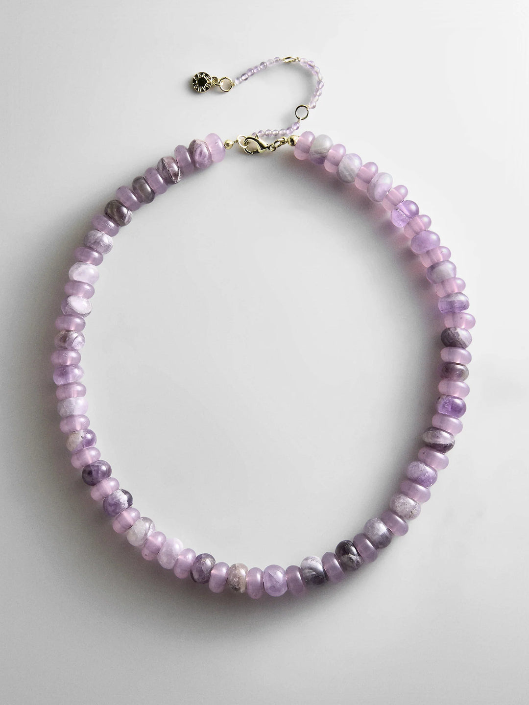 Joyce Semi-Precious Beaded Necklace in Light Amethyst