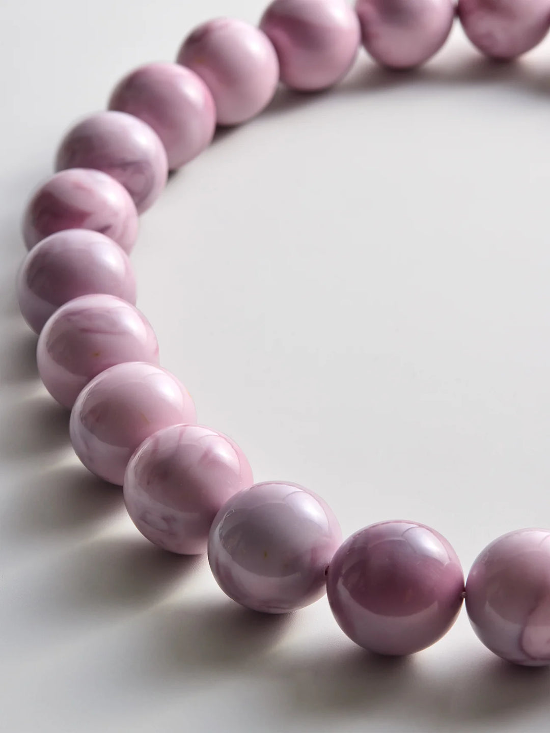 Jane Beaded Necklace in Smoky Rose Quartz