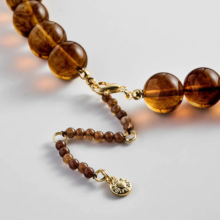 Mini Jane Beaded Necklace in Tigers Eye