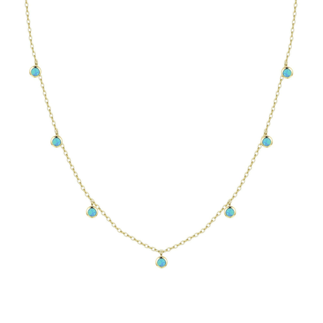 Opal Dew Drops Reversible Layering Necklace: White Opal
