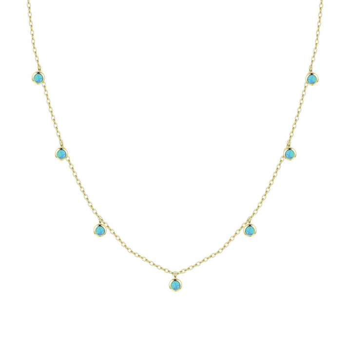 Opal Dew Drops Reversible Layering Necklace: White Opal
