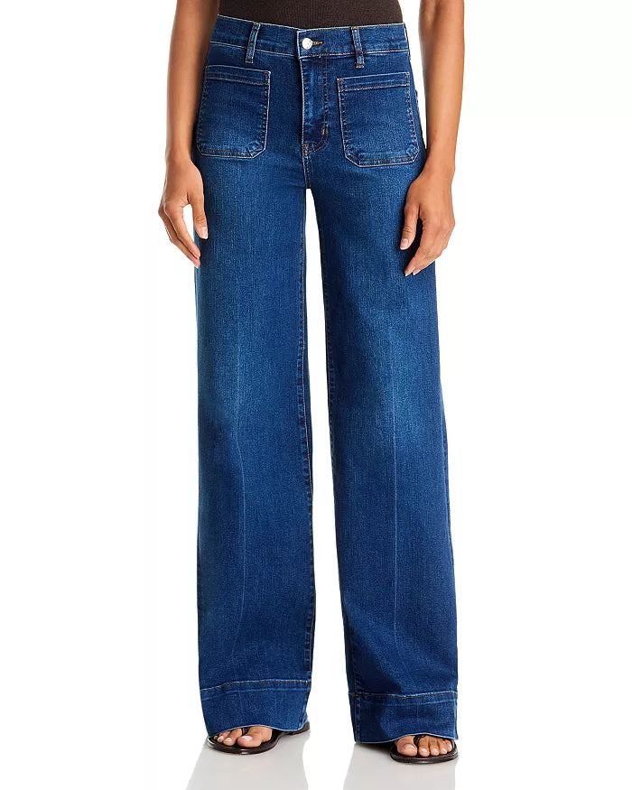 Le Slice Slim Palazzo Jeans in Folklore