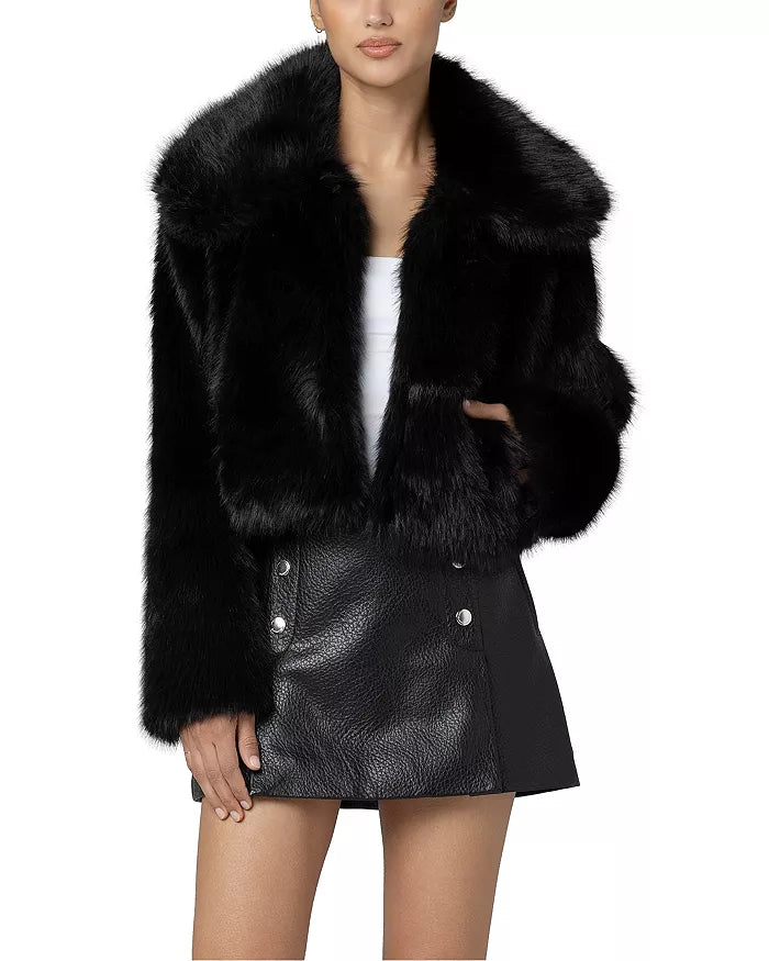 Make It Rain Fur Jacket in Black