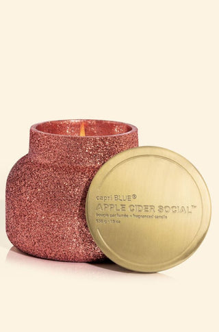 19 oz Red Glitter Candle - obligato