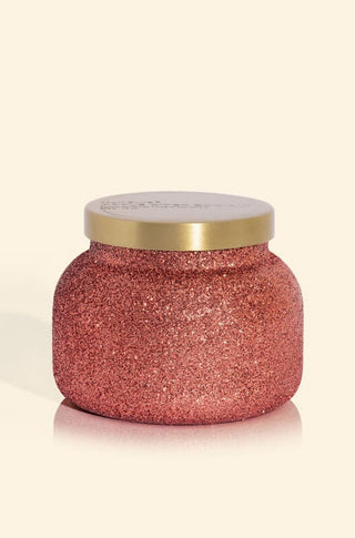 19 oz Red Glitter Candle - obligato