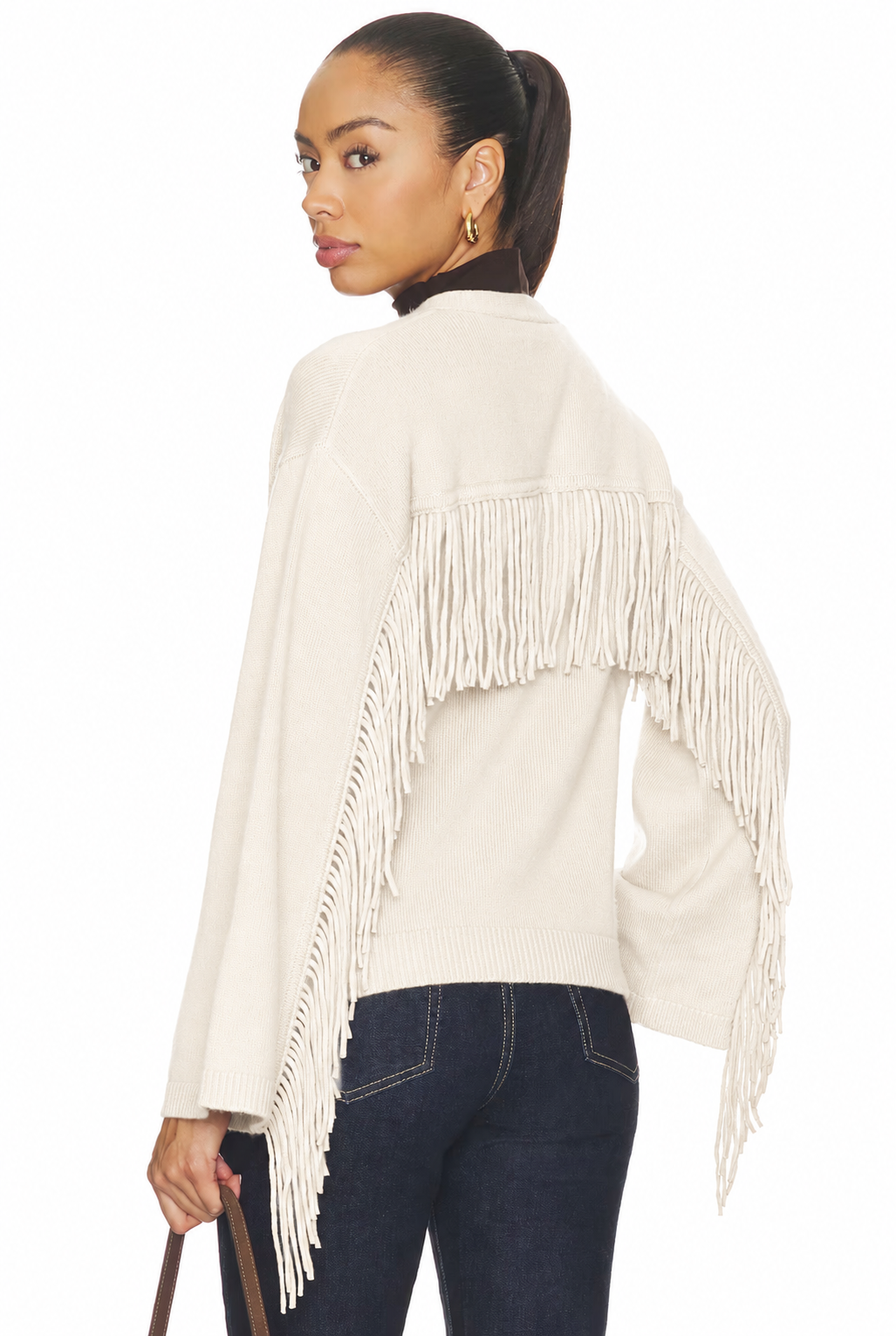 Martti Fringe Cardigan in Ivory