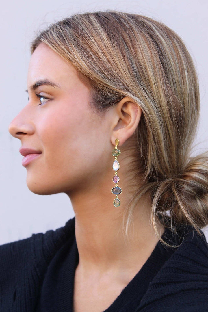 Nana Earrings: Blue topaz