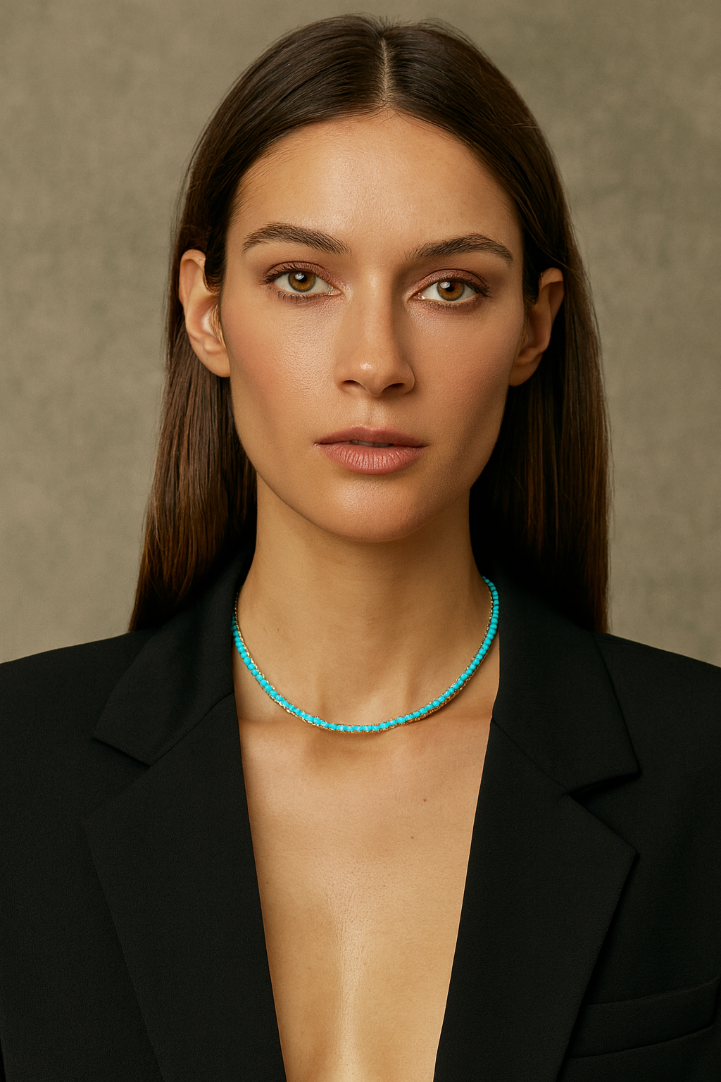Karla Tennis Necklace - Turquoise: Gold