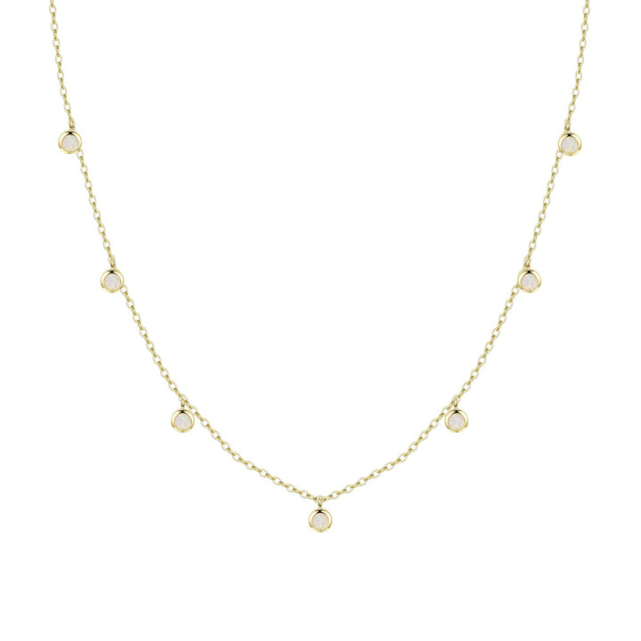 Opal Dew Drops Reversible Layering Necklace: White Opal