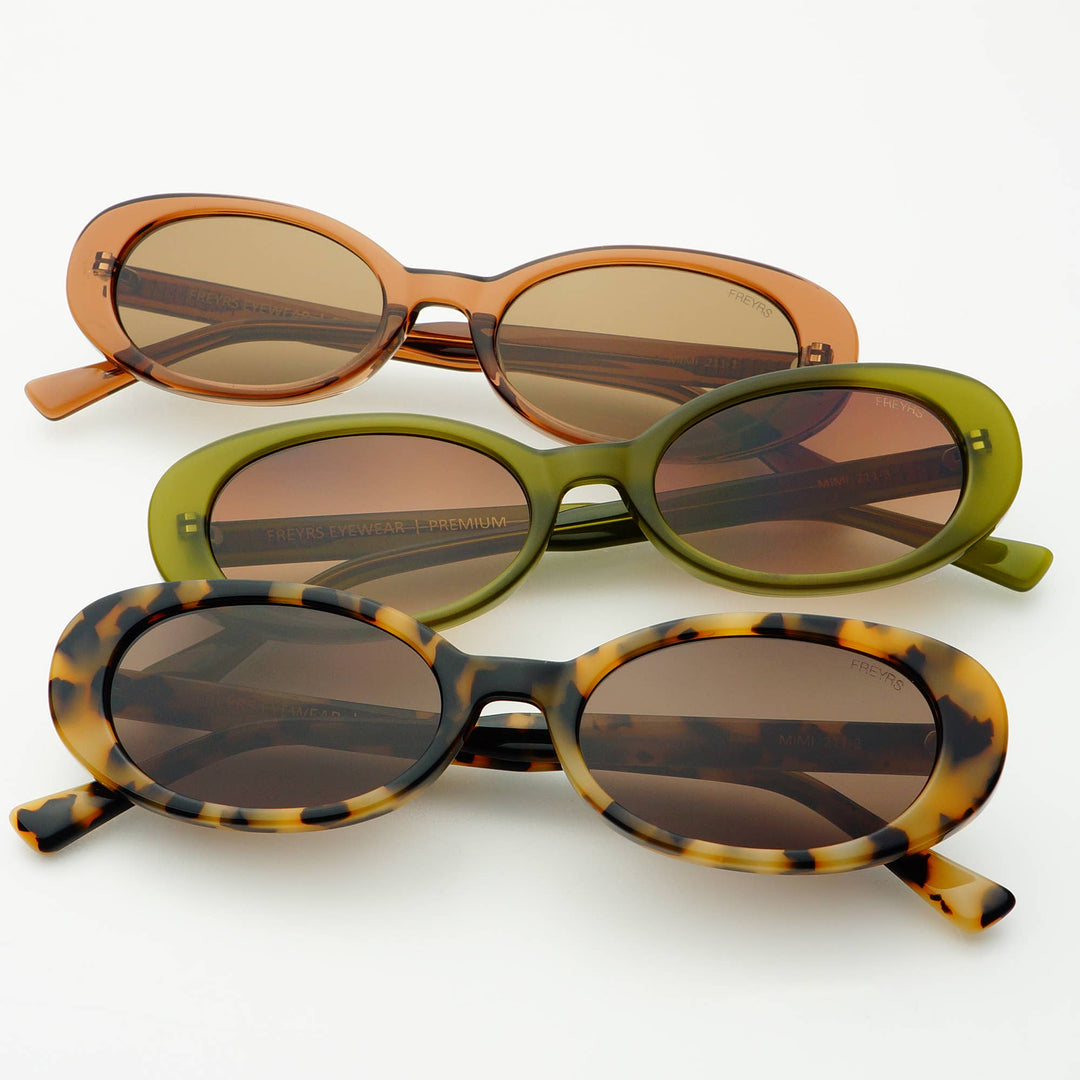 Mimi Acetate Oval Sunglasses: Milky Tortoise
