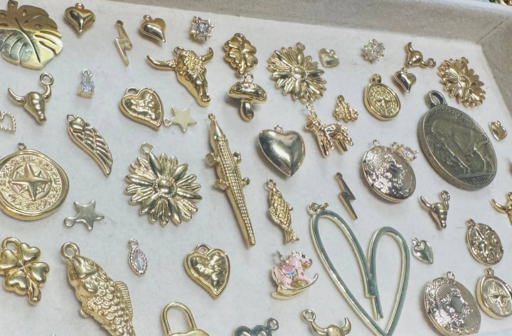 Gold Charm Bundle: With double jump rings