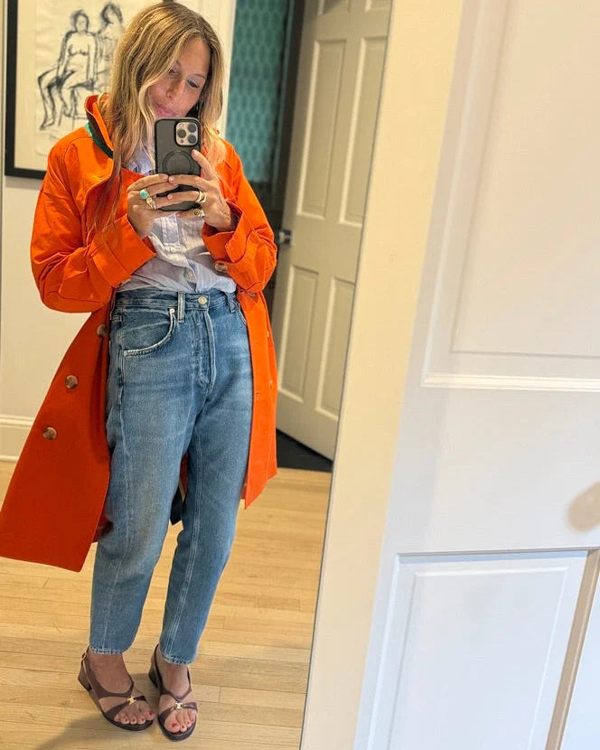 Color Washed Trench in Tomato
