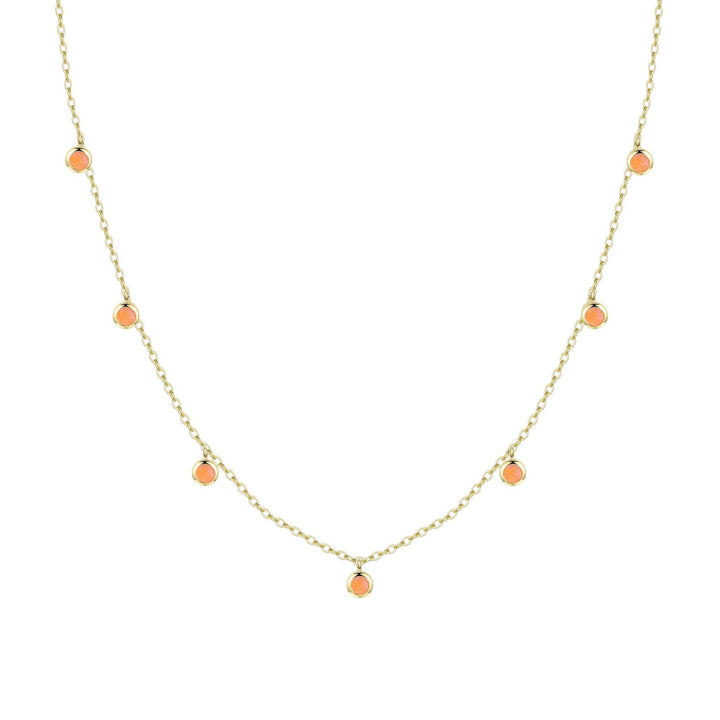 Opal Dew Drops Reversible Layering Necklace: White Opal