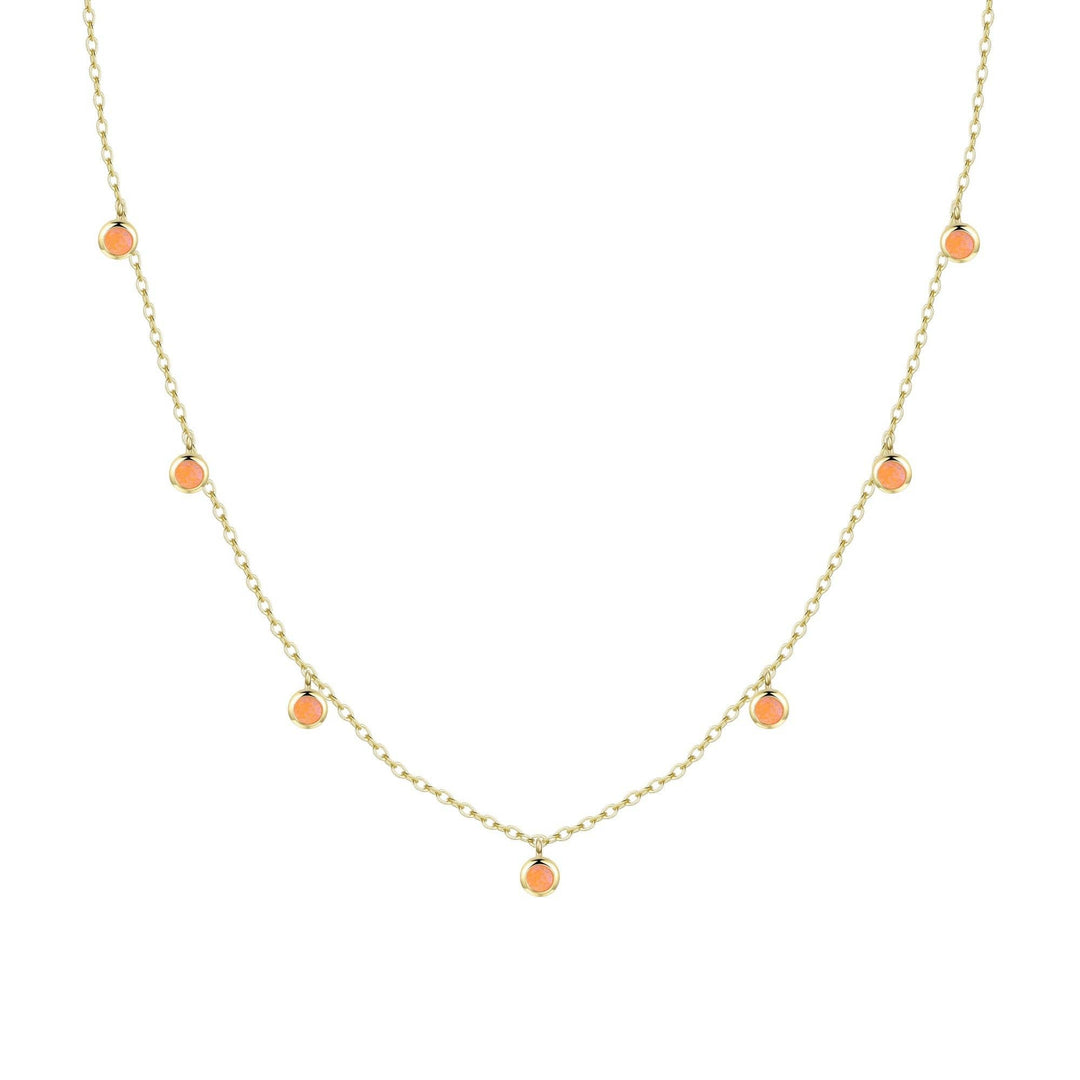 Opal Dew Drops Reversible Layering Necklace: Orange Opal