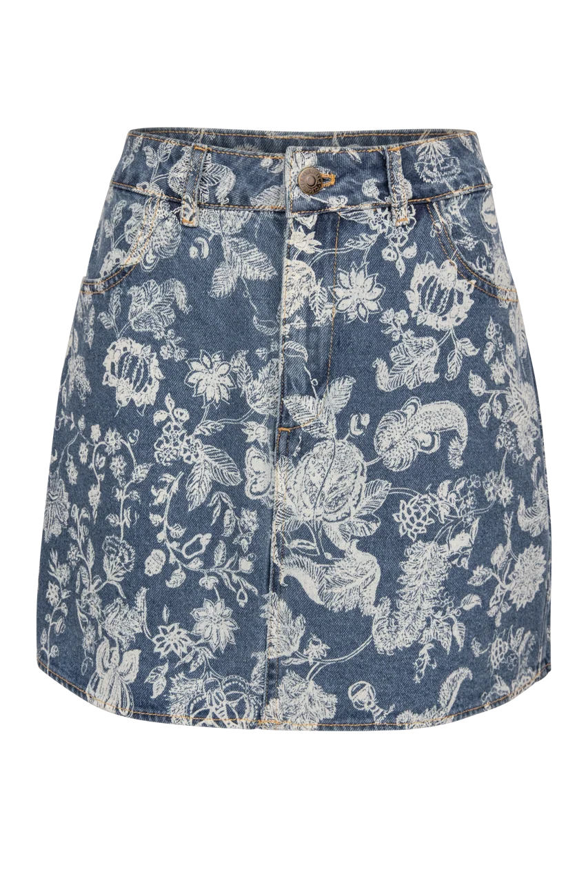 Stevie Mini Skirt in Denim