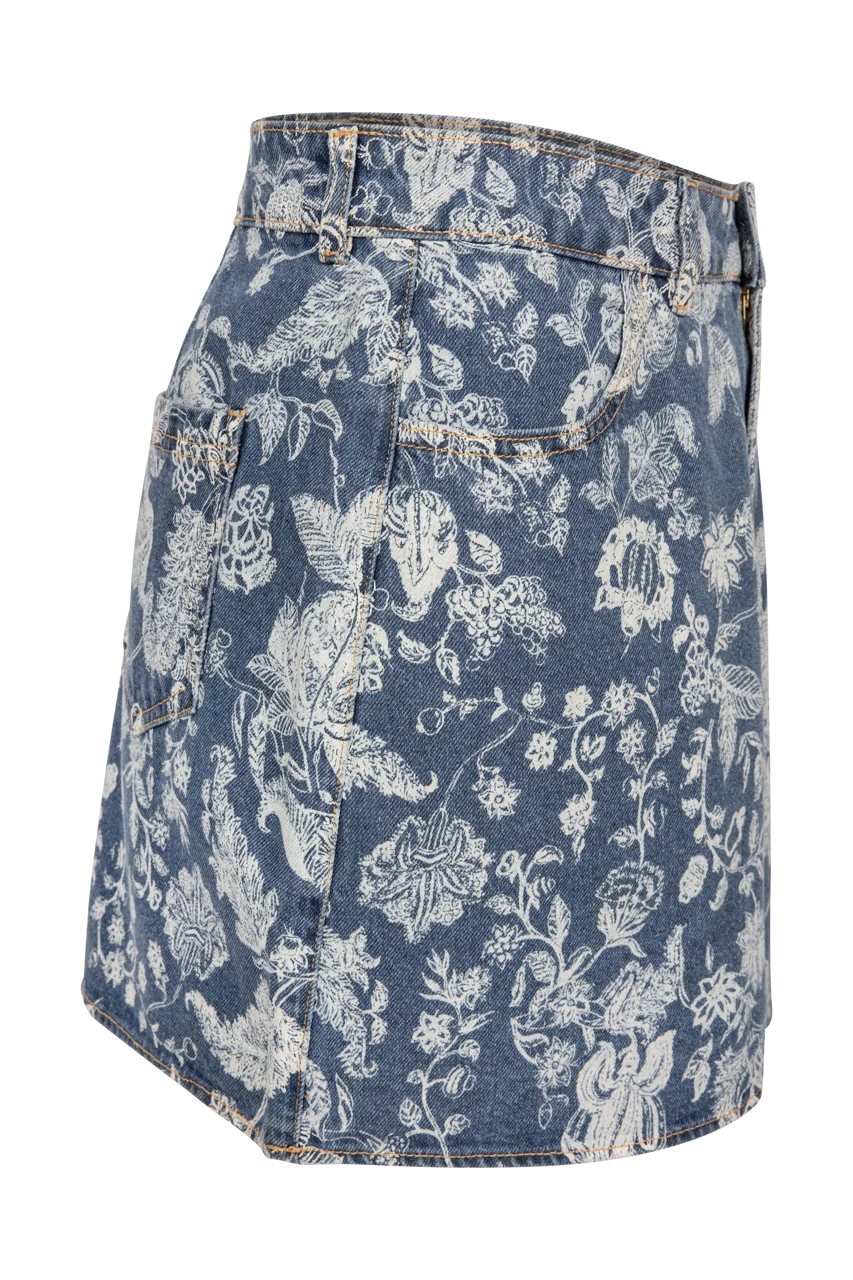 Stevie Mini Skirt in Denim