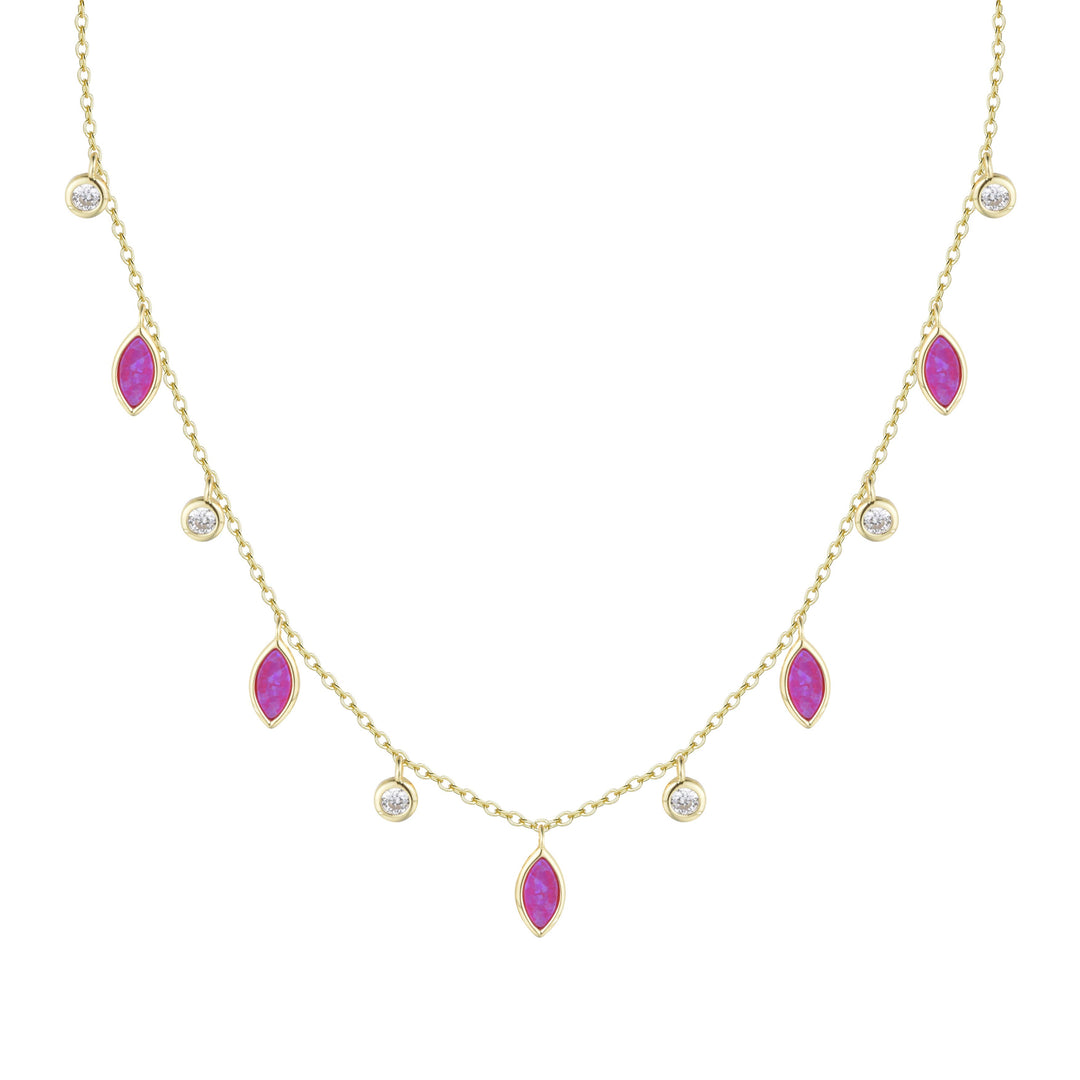 Drops of Spring Opal Choker Necklace: Orange Opal