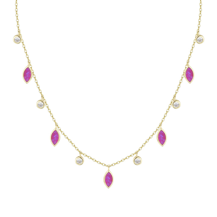 Drops of Spring Opal Choker Necklace: Orange Opal