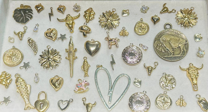 Gold Charm Bundle: With double jump rings