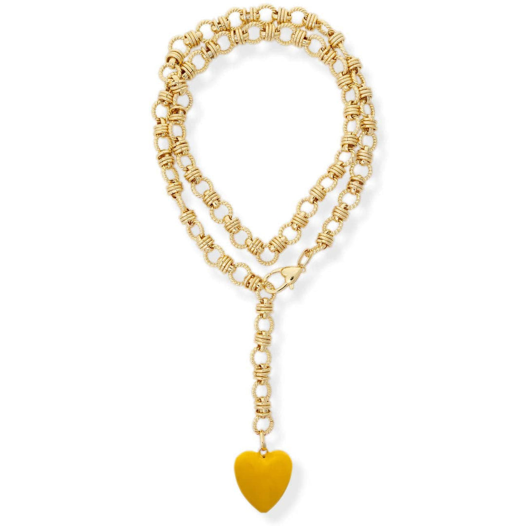 ROWAN HEART LONG NECKLACE - N-450: Orange