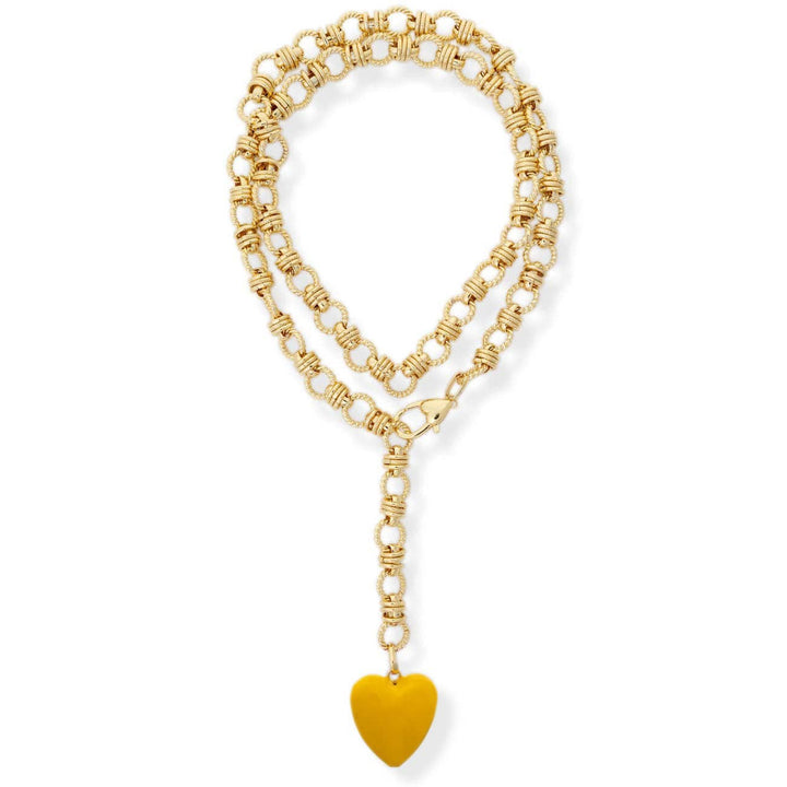 ROWAN HEART LONG NECKLACE - N-450: Orange