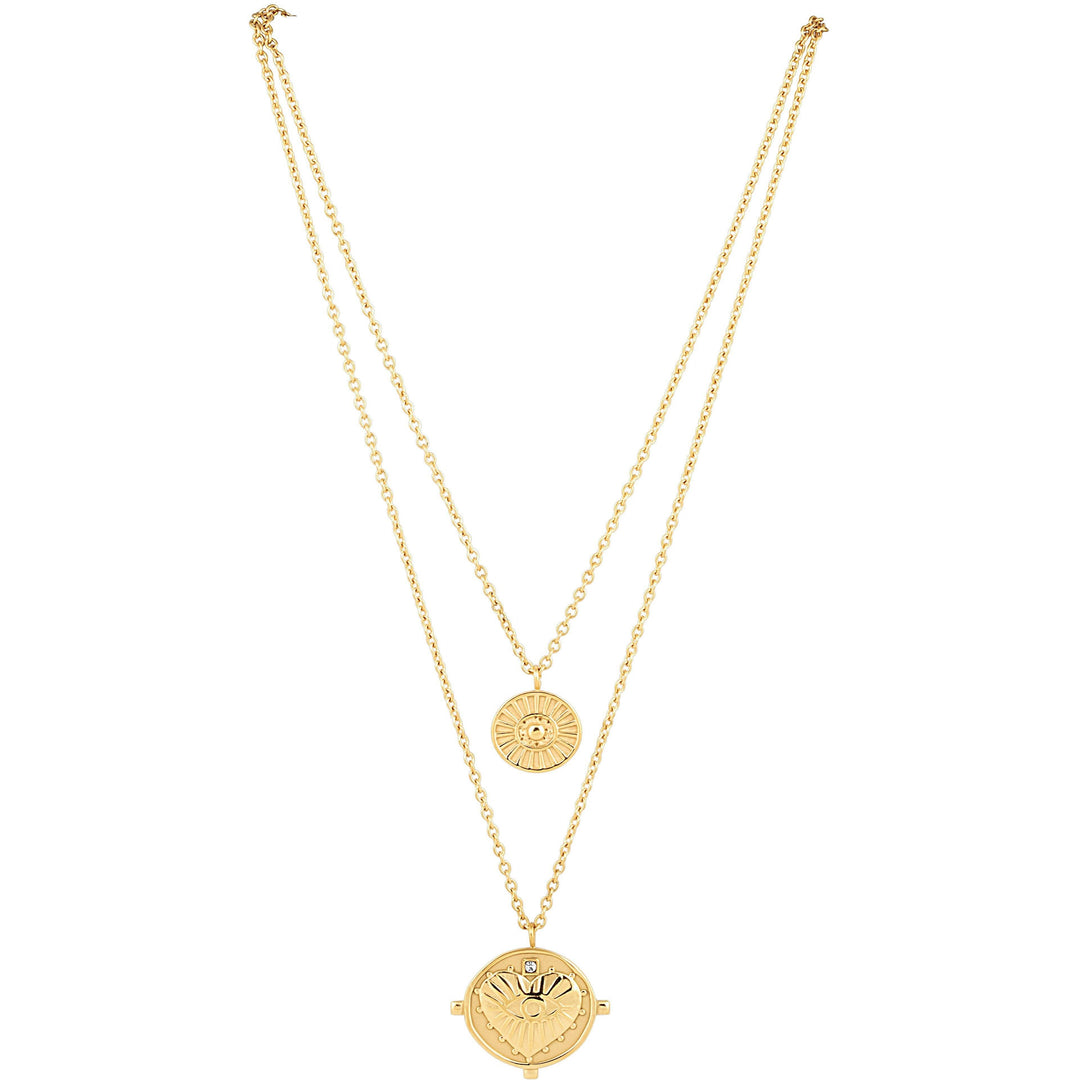 Gigi Double Coin Necklace in Gold