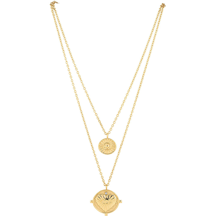 Gigi Double Coin Necklace in Gold