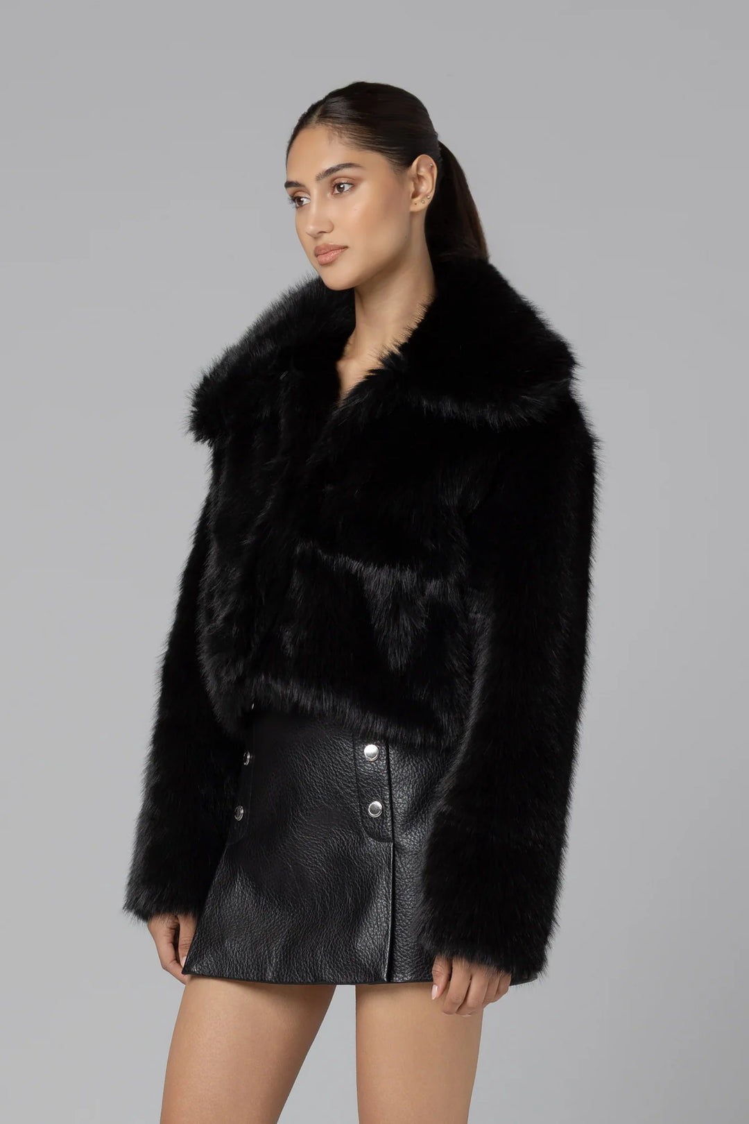 Make It Rain Fur Jacket in Black