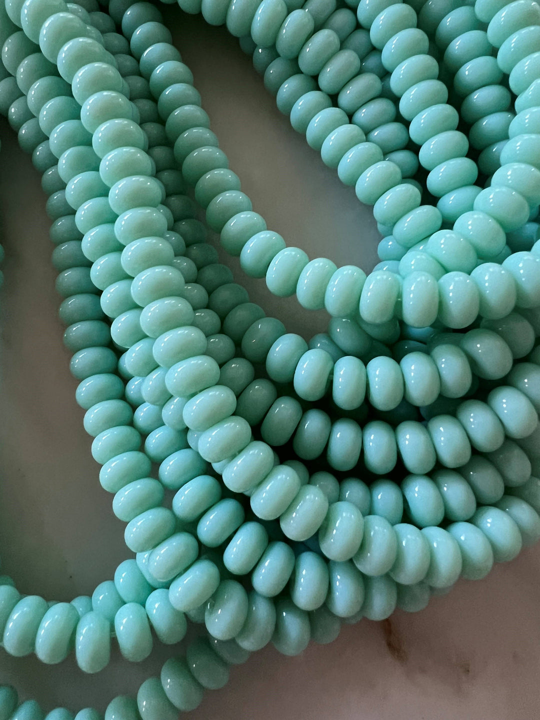 Lilly Gemstone Bead Necklace multi-color 8mm opals jade : Soft orange